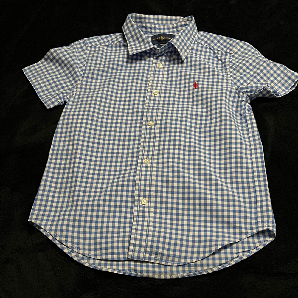 Polo by Ralph Lauren Blue and White Checkered Kids Shirt
